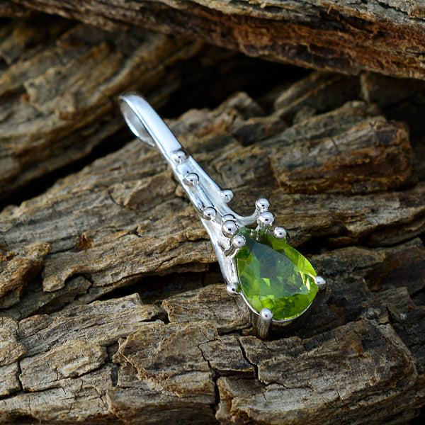 Peridot Delicate French 92.5 Silver Solitaire Bruna Armor Green Pendant Jewellery