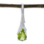 Peridot Delicate French 92.5 Silver Solitaire Green Pendant