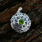 Peridot Zierlicher französischer 92,5 Silber Solitär Paula Art-Deco Grün Anhänger Schmuck
