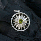 Peridot Whisper-thin Spanish 925 Silver Solitaire Teresa Moon & Star Green Pendant Jewelry