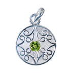 Peridot Tiny Spanish 92.5 Silver Solitaire Green Pendant