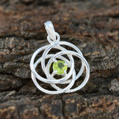 Peridot Dainty French Sterling Silver Solitaire Scarlett Geometric Green Pendant Jewellery