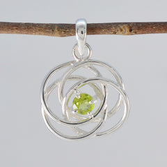 Peridot Dainty French Sterling Silver Solitaire Scarlett Geometric Green Pendant Jewellery