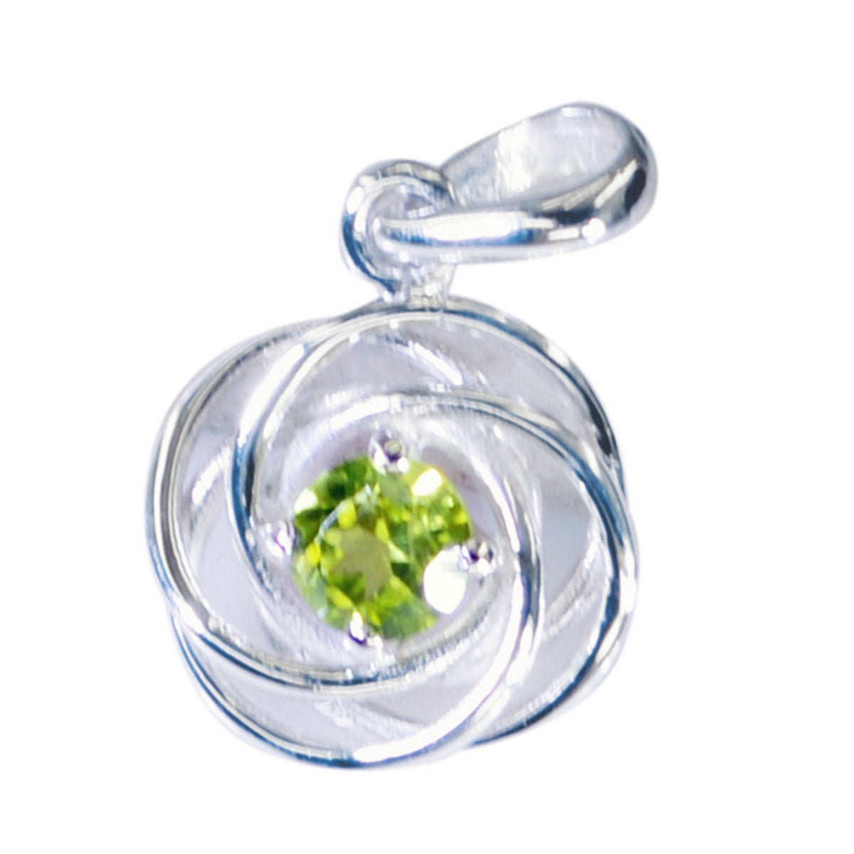 Peridot Dainty French Sterling Silver Solitaire Scarlett Geometric Green Pendant Jewellery