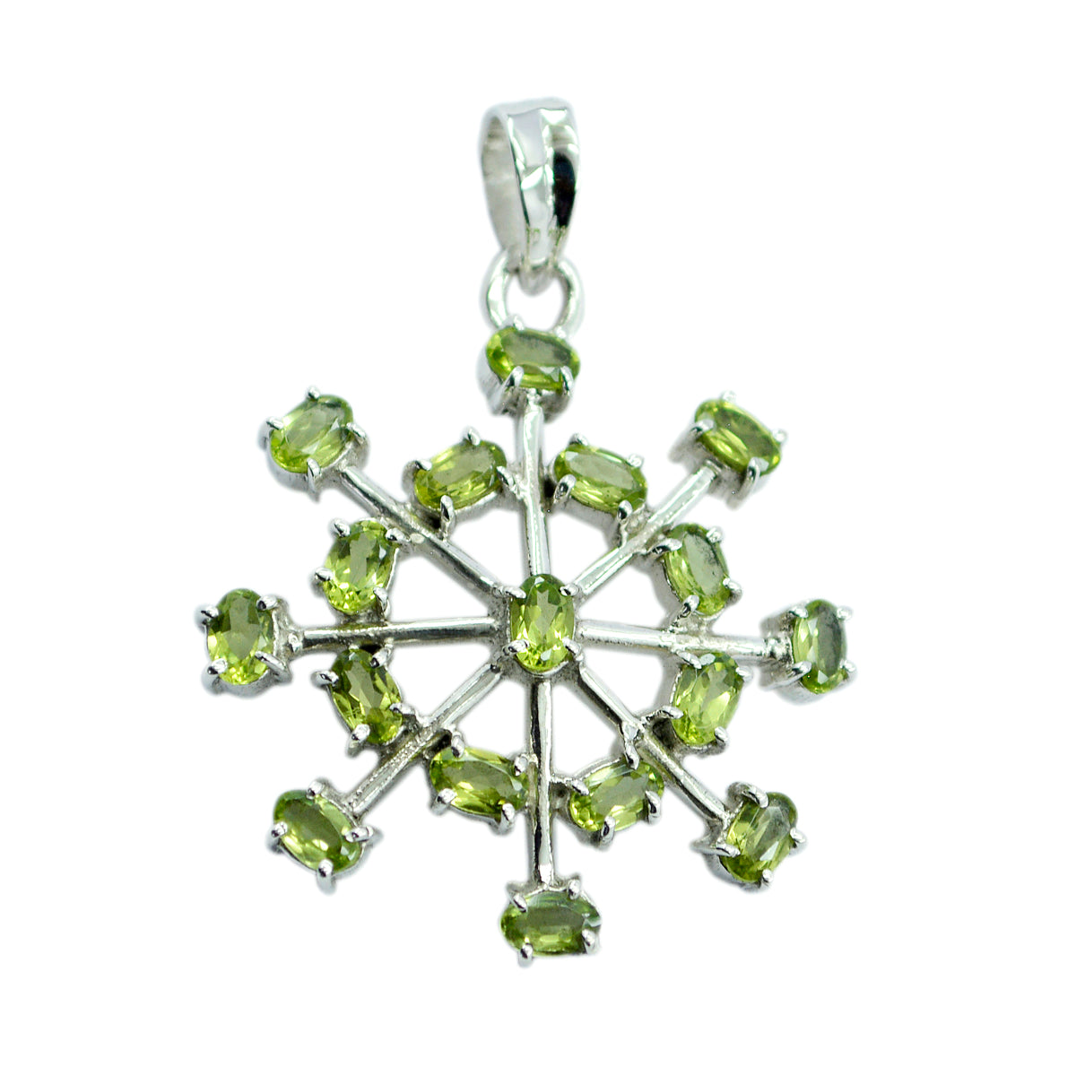 Peridot Classic Egyptian 925 Silver multiple Green Pendant