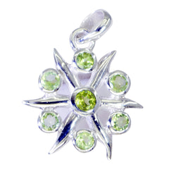 Pendentif en argent 925 avec péridot turc, bijou sophistiqué vert María