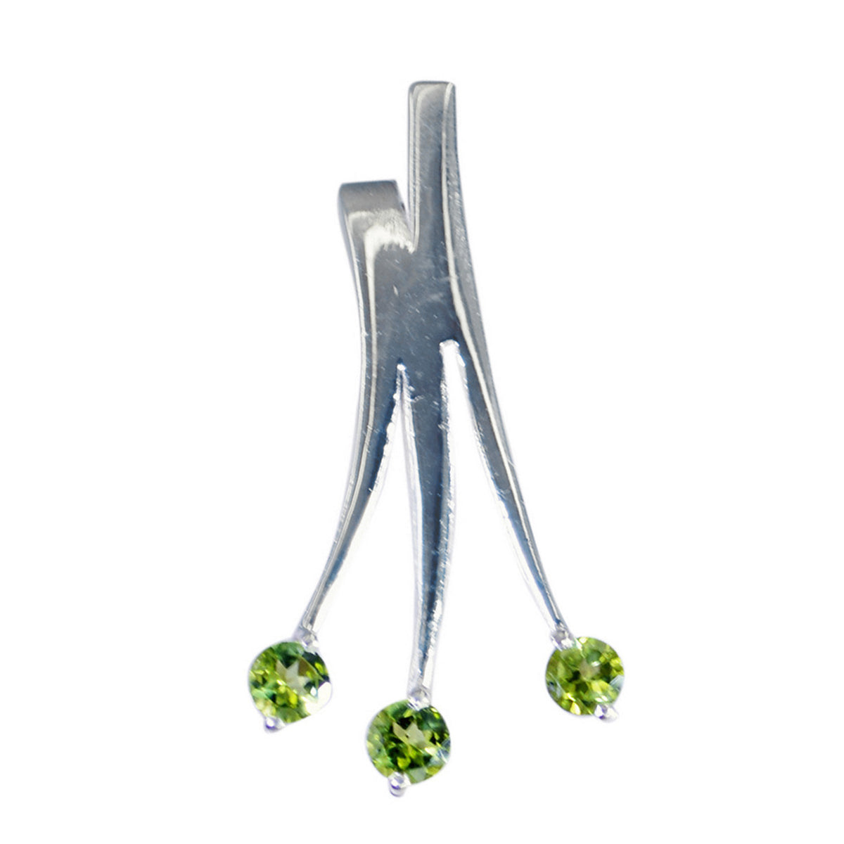 Peridot Classic American 92.5 Silver Trilogy Green Pendant