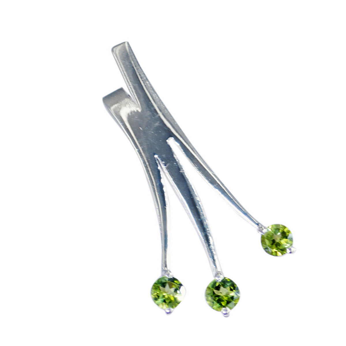 Colgante Charlotte Eternity Green de plata 92.5 con peridoto clásico americano y trilogía.