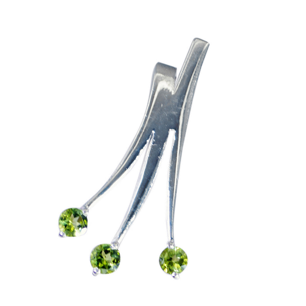 Colgante Charlotte Eternity Green de plata 92.5 con peridoto clásico americano y trilogía.