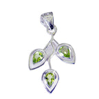 Peridot Eye-catching American Sterling Silver Trilogy Green Pendant