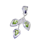 Peridot Eye-catching American Sterling Silver Trilogy Lucia Modern Green Pendant Jewellery