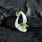 Peridot Delicate American 92.5 Silver Toi et Moi Penelope Abstract Green Pendant Jewellery