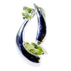 Peridot Delicate American 92.5 Silver Toi et Moi Penelope Abstract Green Pendant Jewellery