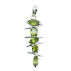 Peridot Tiny Russian Sterling Silver Penta Green Pendant