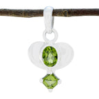 Peridot Dainty Latin American 92.5 Silver Toi et Moi Green Pendant