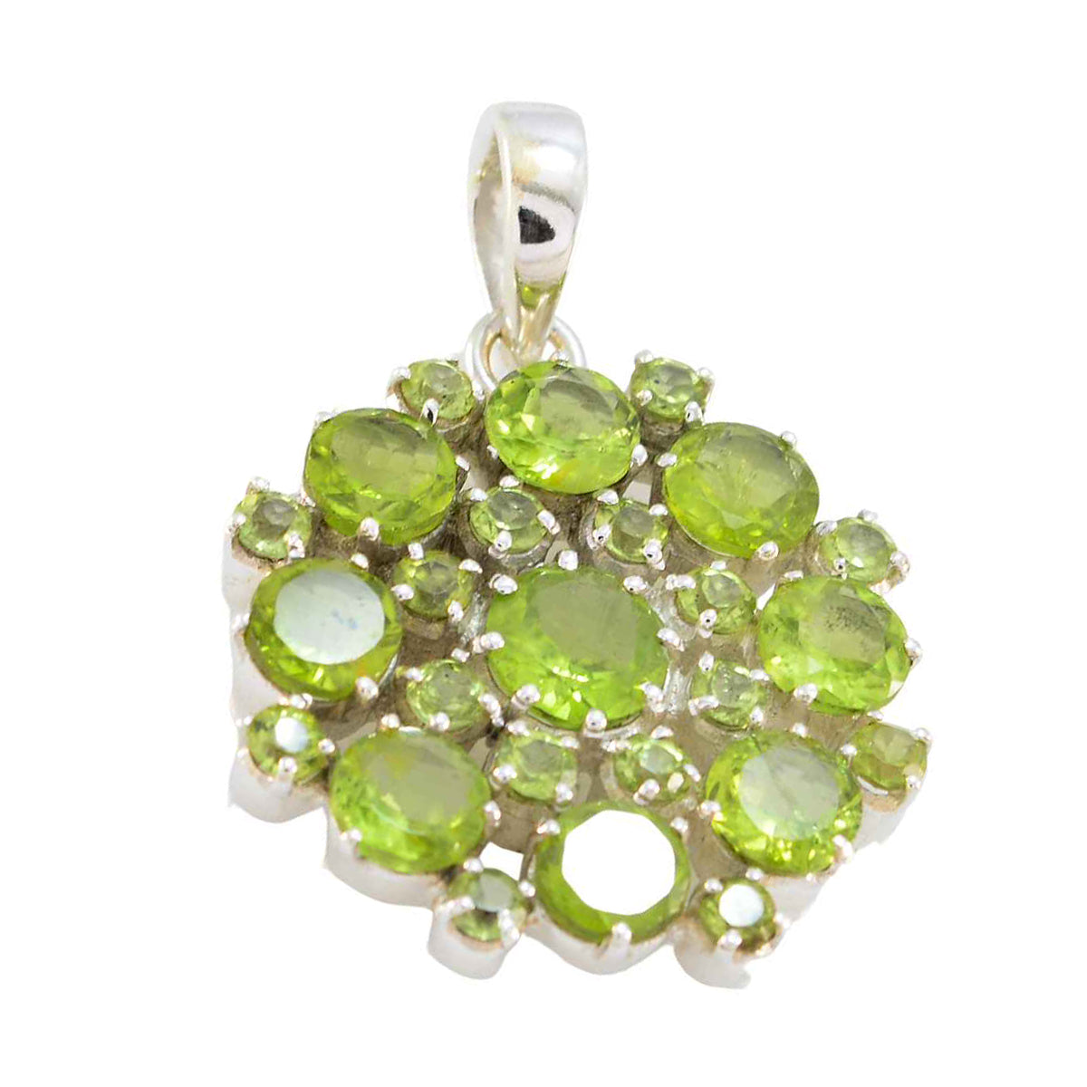 Peridot Essential Moroccan Sterling Silver multiple Green Pendant Hoofdafbeelding