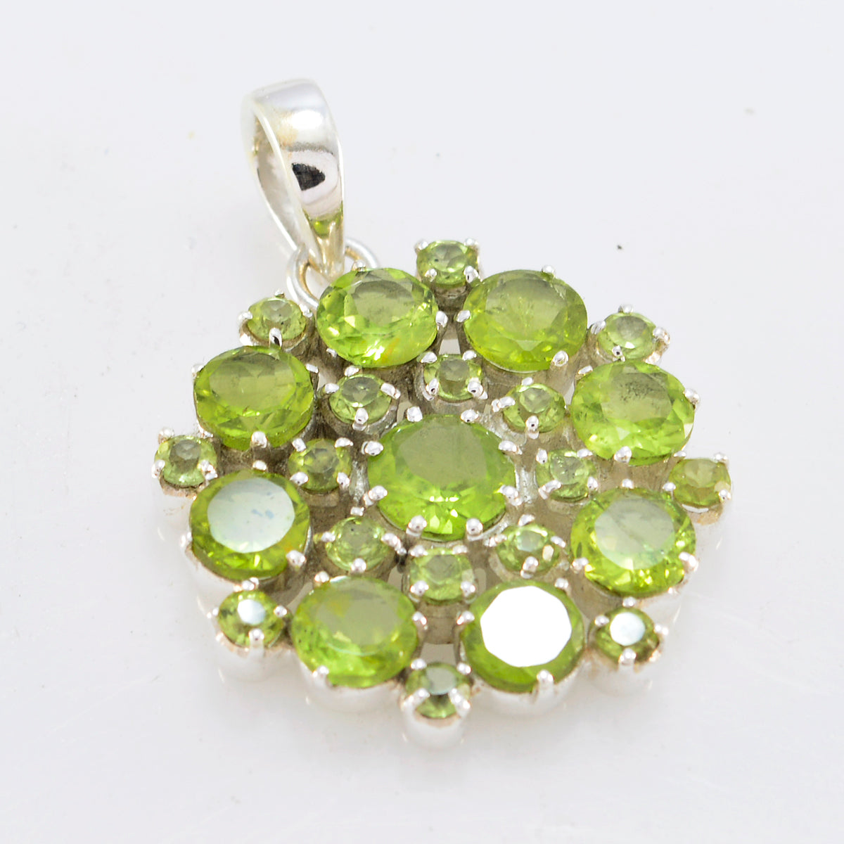Peridot Essentieel Marokkaans Sterling Zilver meervoudige Savannah propsel Groene Hanger Sieraden Secundaire afbeelding