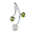 Peridot Featherlight Turkish 92.5 Silver Trilogy Green Pendant