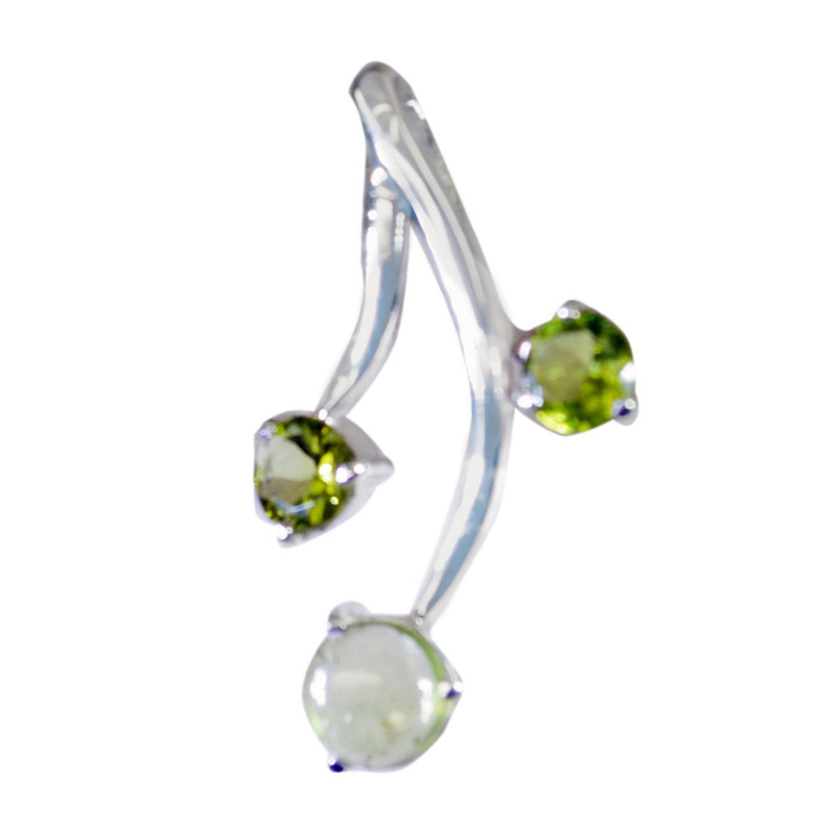 Peridot Featherlight Turkish 92.5 Silver Trilogy Green Pendant