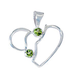 Peridot Featherlight Mexican Sterling Silver Toi et Moi Green Pendant