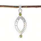 Peridot Whisper-thin American Sterling Silver Toi et Moi Green Pendant