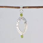 Peridot Whisper-thin American Sterling Silver Toi et Moi Lili Abstract Green Pendant Jewellery