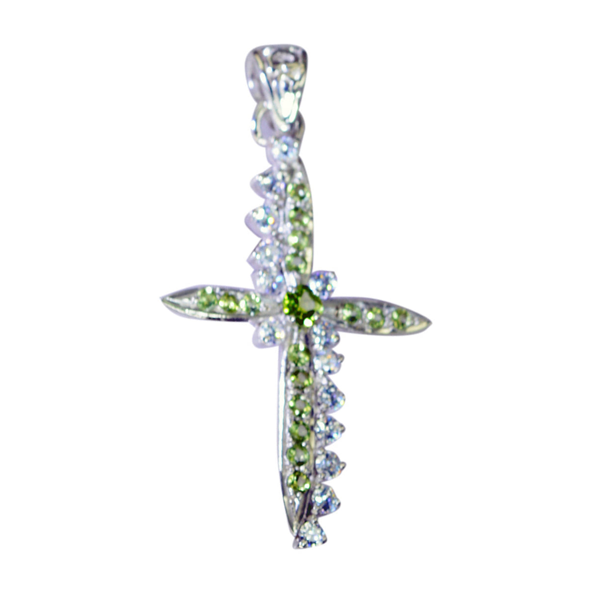Peridot Essential Indian 92.5 Silver multiple Green Pendant Imagen principal del producto