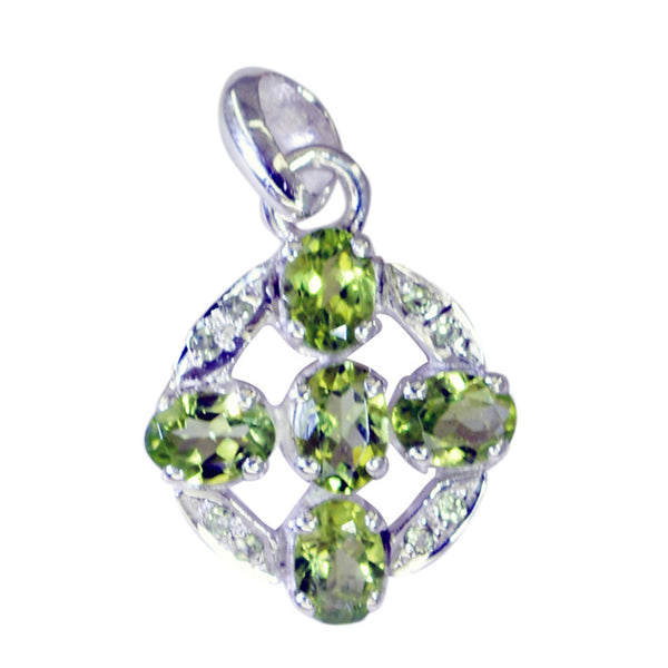 Peridot Featherlight Indian 92.5 Silver multiple Green Pendant