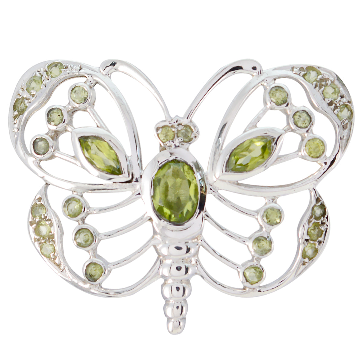 Peridot Whisper-thin Australian 92.5 Silver multiple Green Pendant