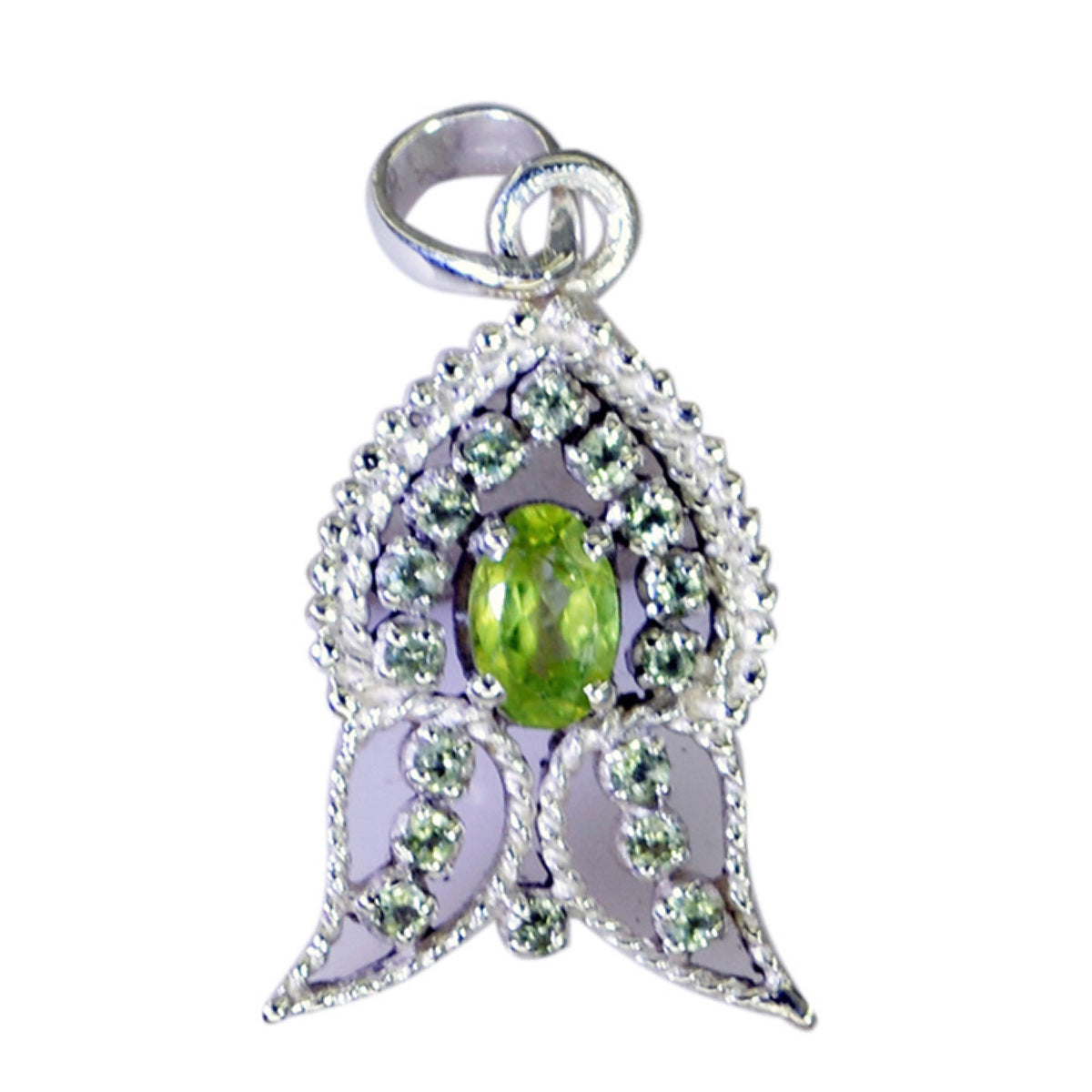 Peridot Eye-catching Middle Eastern 925 Silver multiple Green Pendant