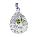 Peridot Essential African Sterling Silver multiple Green Pendant