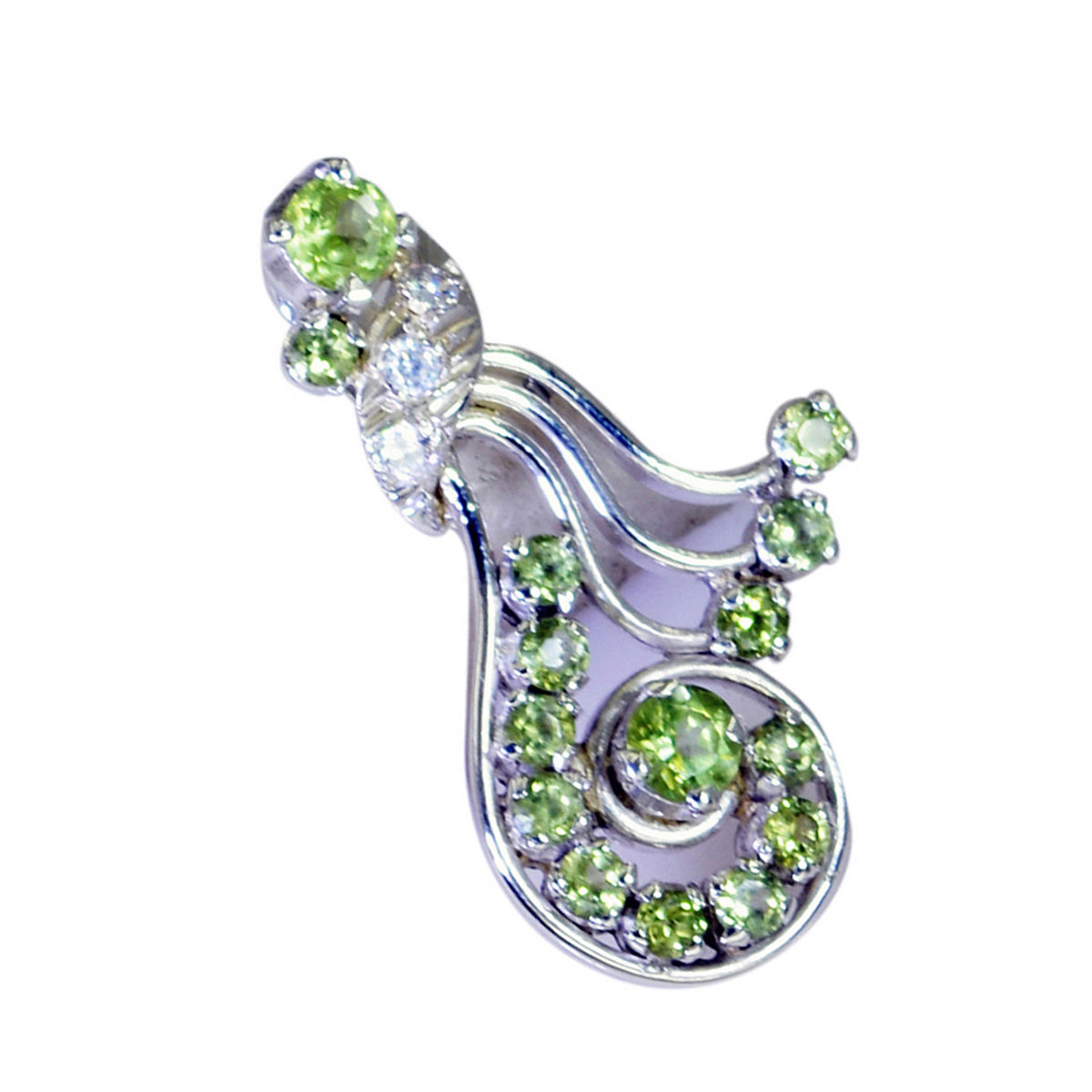 Peridot Fjäderlätt Mellanöstern 925 Silver Flera Evelyn Signet Grönt Hängsmycke