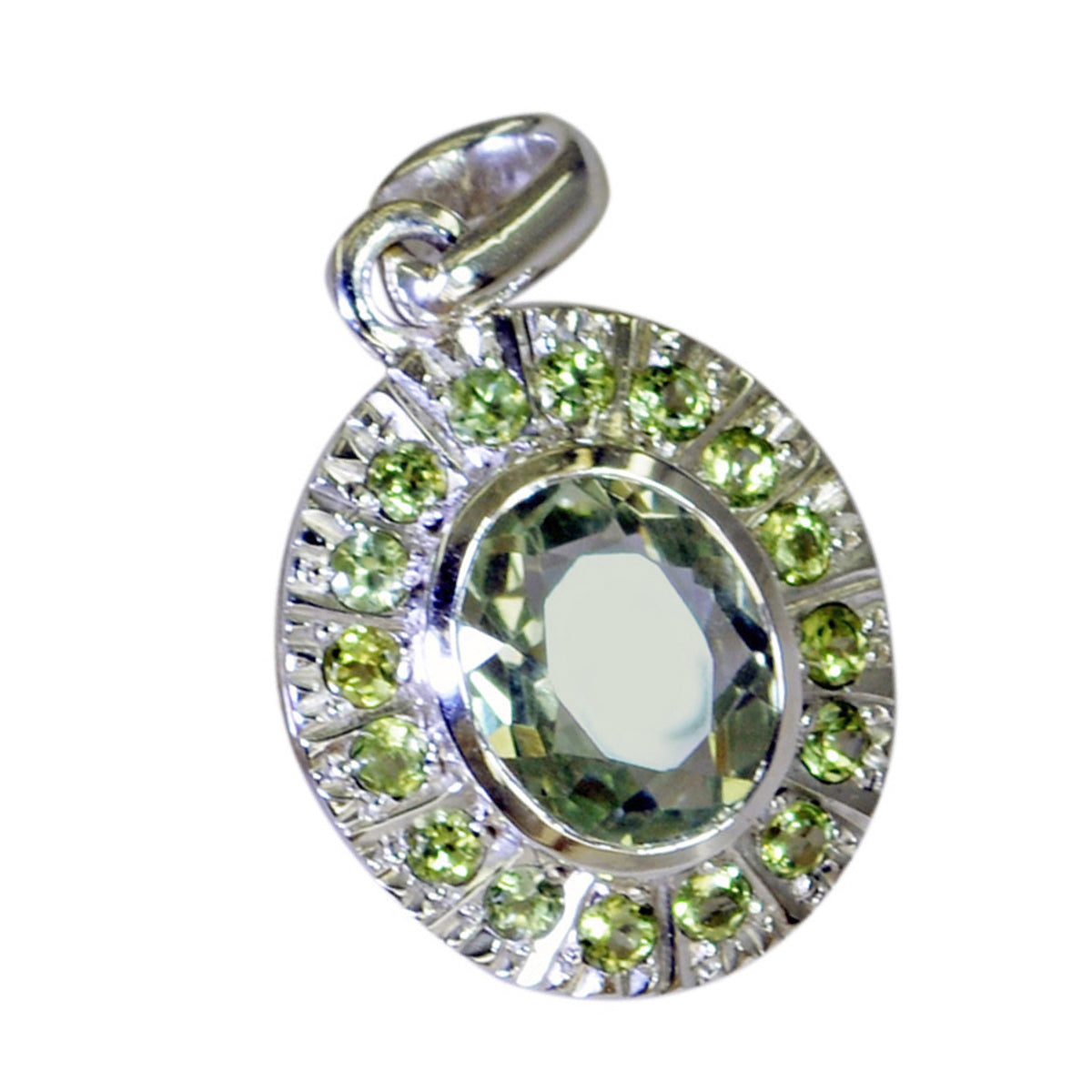 Peridoto Accattivante ciondolo multiplo Freya Cocktail Verde in argento australiano 92,5
