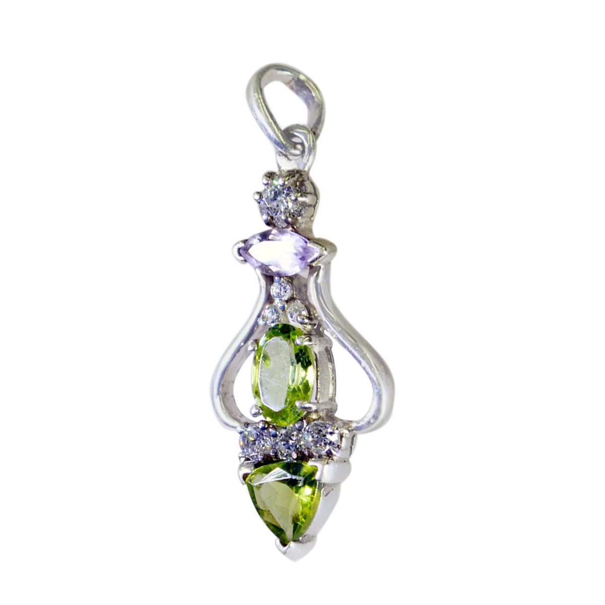 Peridot Featherlight Middle Eastern 925 Silver multiple Green Pendant Главное изображение товара