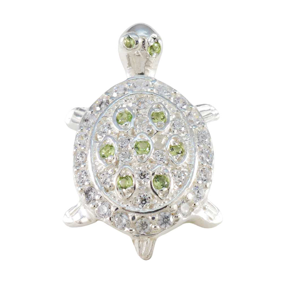 Peridot Dainty Middle Eastern 925 Silver multiple Green Pendant Image principale du produit