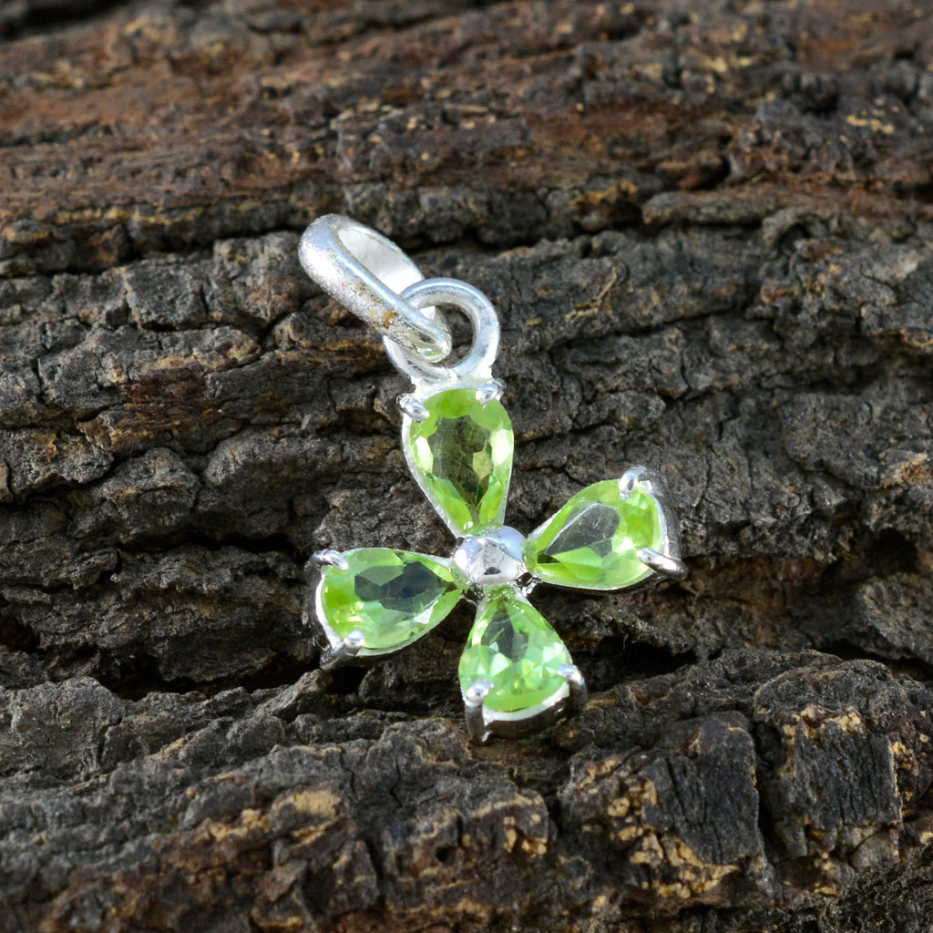 Peridot Minimalistischer koreanischer 925 Silber Viertel Ayaka Modern Grün Anhänger Schmuck