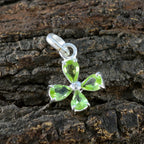 Peridot Minimalist Korean 925 Silver quarter Ayaka Modern Green Pendant Jewelry