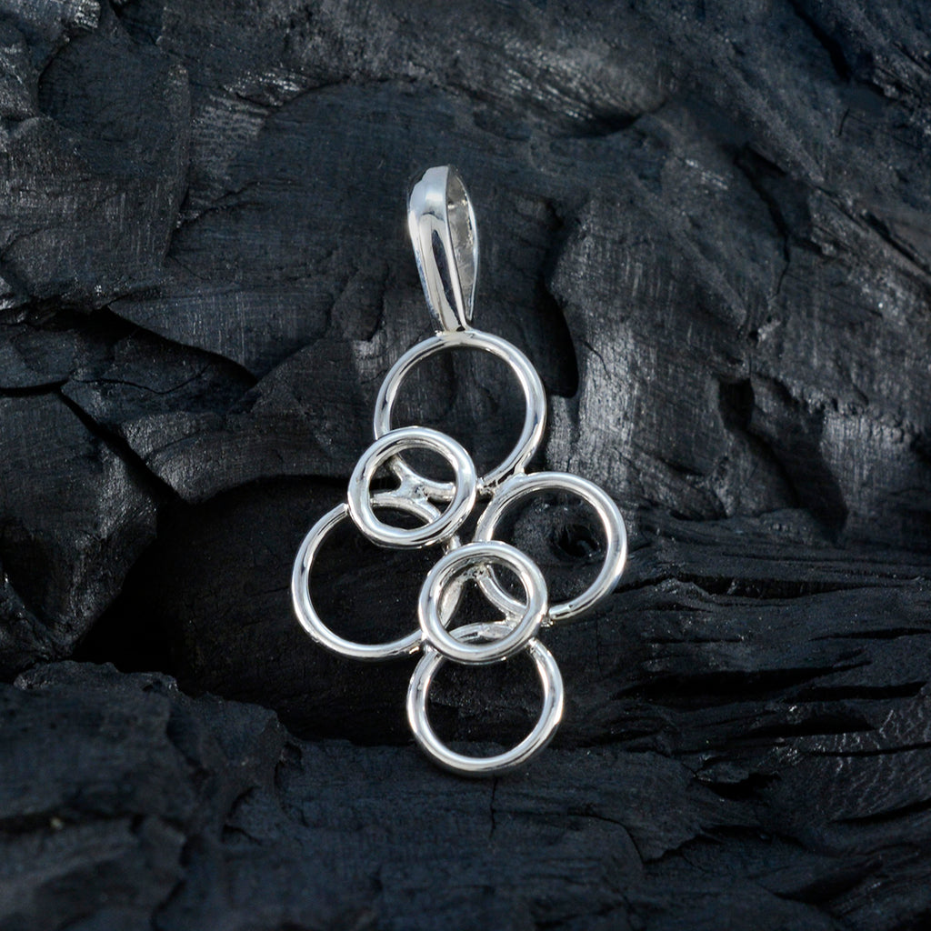 Plain Minimalist Japanese Sterling Silver plain Yan Trendy Gray Pendant Jewellery