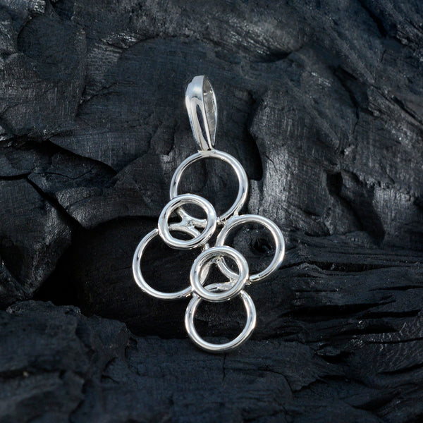 Plain Minimalist Japanese Sterling Silver plain Yan Trendy Gray Pendant Jewellery