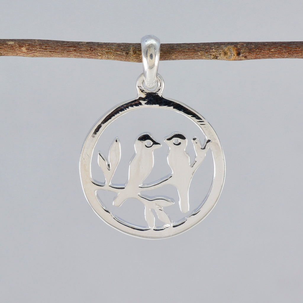 Plain Dainty Russian 925 Silver plain Zoey Retro Gray Pendant Jewelry