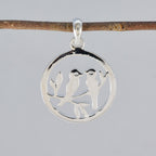 Plain Dainty Russian 925 Silver plain Zoey Retro Gray Pendant Jewelry