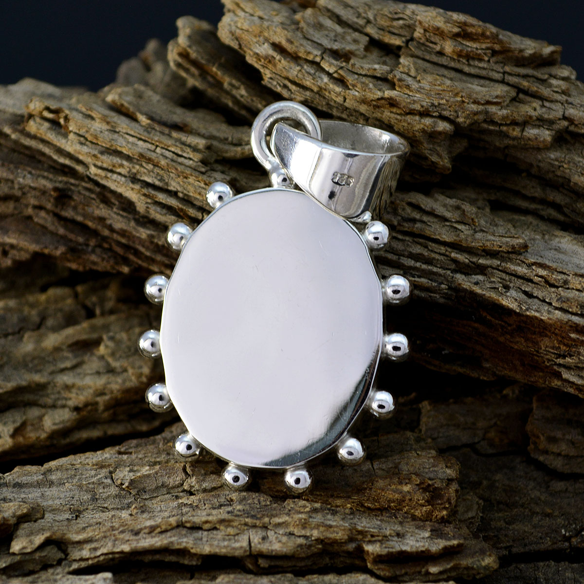 Plain Tiny Mexican 925 Silver plain Florencia Luxurious Gray Pendant Jewelry