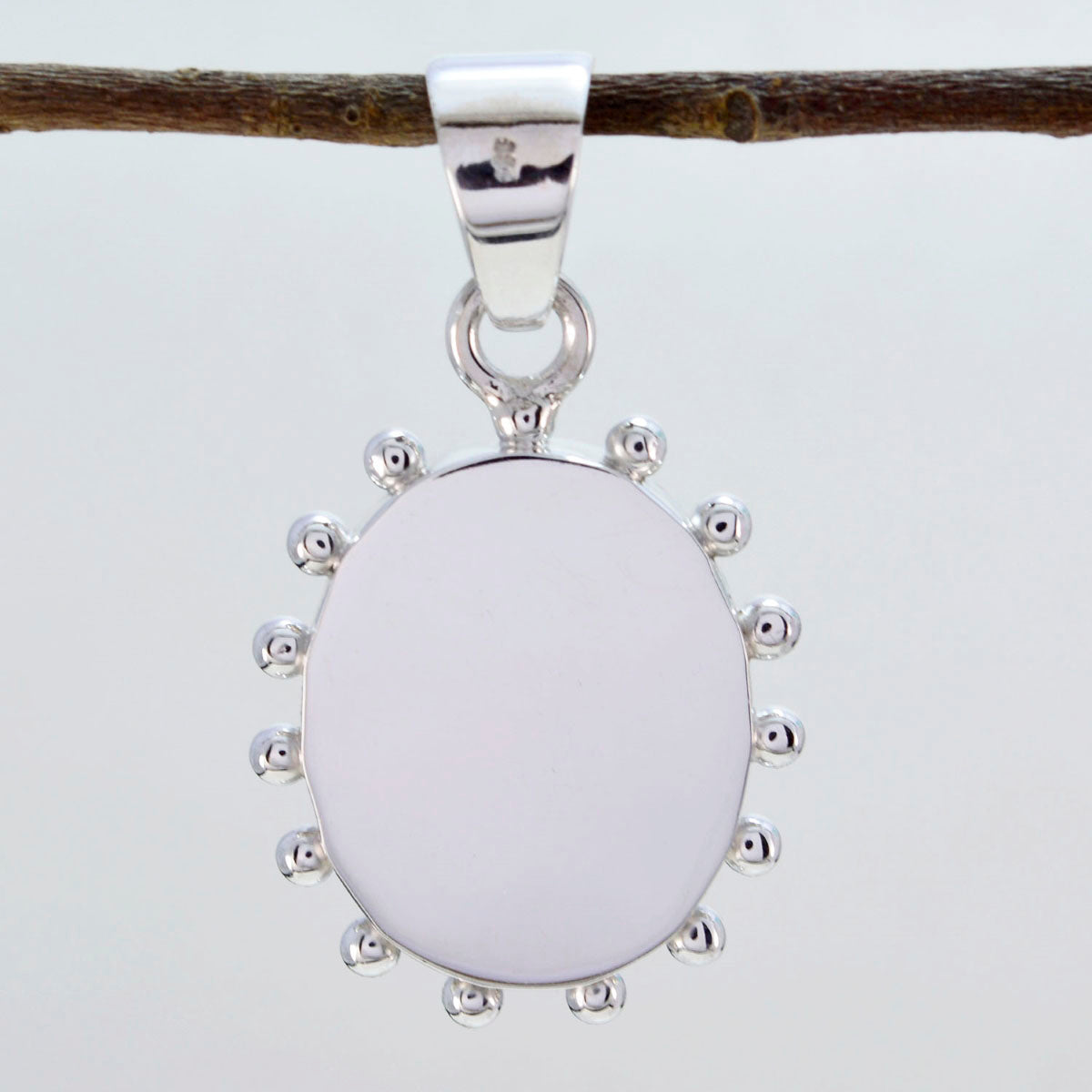 Plain Tiny Mexican 925 Silver plain Florencia Luxurious Gray Pendant Jewelry