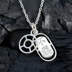 Plain Whisper-thin Mexican Silver plain Yasmin Glamorous Gray Pendant Jewelry