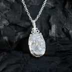 Plain Dainty American 92.5 Silver plain Zoey Luxurious Gray Pendant Jewellery