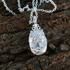 Plain Dainty American 92.5 Silver plain Zoey Luxurious Gray Pendant Jewellery