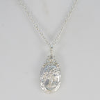 Plain Dainty American 92.5 Silver plain Zoey Luxurious Gray Pendant Jewellery