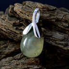 Prehnite Mid-weight Egyptian Sterling Silver Solitaire Greta Feminine Green Pendant Jewellery