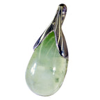 Prehnite Mid-weight Egyptian Sterling Silver Solitaire Greta Feminine Green Pendant Jewellery