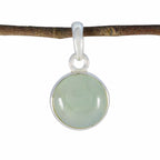 Prehnite Whisper-thin Russian Sterling Silver Solitaire Light Green Pendant